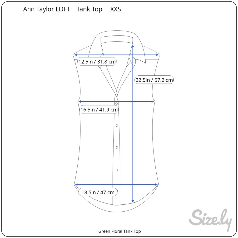 LOFT Green Floral Print Tank Top Size XXS - Picture 16 of 16